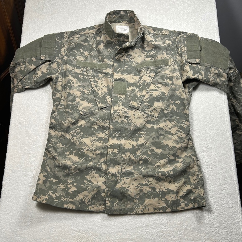 US Army ACU Combat Uniform Coat Digital Camo Jacket Mens Small Long Green Gray - Picture 2 of 11